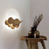 Traditional Chinese Round Cloudy Wood Acrylic LED Wall Sconce Lamp For Living Room