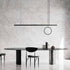 Modern Minimalist Strip Circle Brass Acrylic LED Island Light Chandelier For Dining Room
