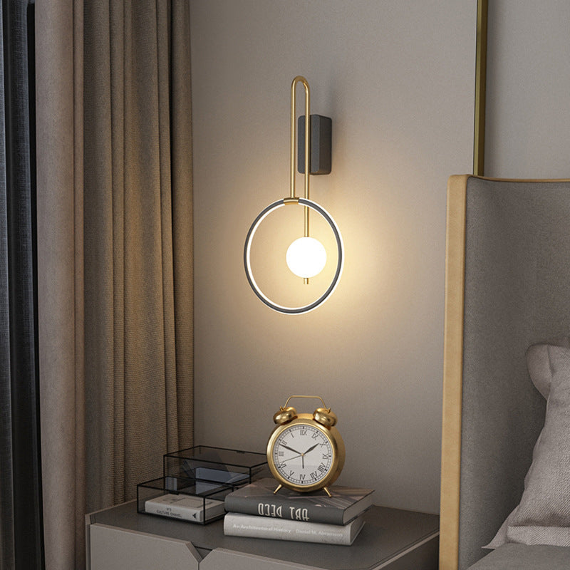 Modern Simplicity Aluminum Circle Ring Silicone Strip LED Wall Sconce Lamp For Living Room