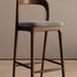 Modern Minimalist Square Leather Wood Bar Stool Backrest Footrest For Dining Room