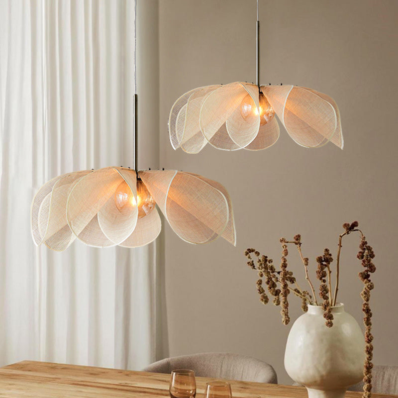 Contemporary Boho Pod Shape Botanical Fiber 1-Light Pendant Light For Dining Room