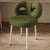 Contemporary Nordic Lambswool Round Vanity Stool Butterfly Backrest For Bedroom