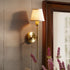 Traditional Rustic Copper Fabric Cylinder 1/2 Light Wall Sconce Lamp For Bedroom