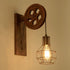 Traditional Vintage Iron Cage Pulley Liftable 1-Light Wall Sconce Lamp For Dining Room