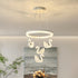 Contemporary Luxury Circle Ring Shade ABS Swan Decor LED Chandelier For Living Room