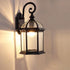 Traditional Vintage Hexagonal Castle Aluminum Glass 1-Light Outdoor Wall Sconce Lamp For Garden
