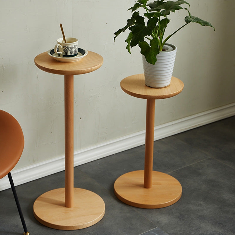 Modern Minimalist Round Wood End Table For Living Room