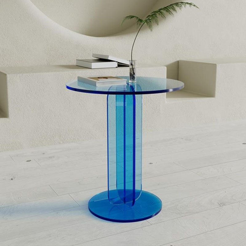 Modern Minimalist Round Acrylic Coffee Table For Living Room