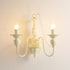 Traditional French Iron Crystal Candle 1/2 Light Wall Sconce Lamp For Bedroom