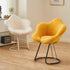 Modern Minimalist Plum Round Lambswool Metal Vanity Stool Backrest Armless For Bedroom