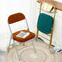 Traditional Vintage Square Velvet Stainless Steel Foldable Dining Chair Backrest For Dining Room