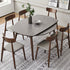 Modern Minimalist Round Square Slate Wood Dining Table Foldable Four Legs For Dining Room