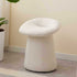 Contemporary Scandinavian Lambswool Round Vanity Stool For Bedroom