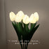 Modern Art Deco PU Ceramic Tulip Simulated Flower LED Table Lamp For Bedside