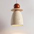 Traditional Japanese Wabi Sabi Travertine Semicircle Shade Solid Wood 1-Light Pendant Light For Living Room