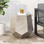 Contemporary Industrial Hexagonal Magnesium Oxide End Table For Living Room