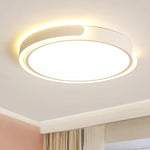 Modern Minimalist Round Aluminum Acrylic LED Flush Mount Ceiling Light For Bedroom