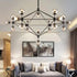 Modern Minimalist Round Ball Iron Glass 10/21 Light Chandelier For Living Room