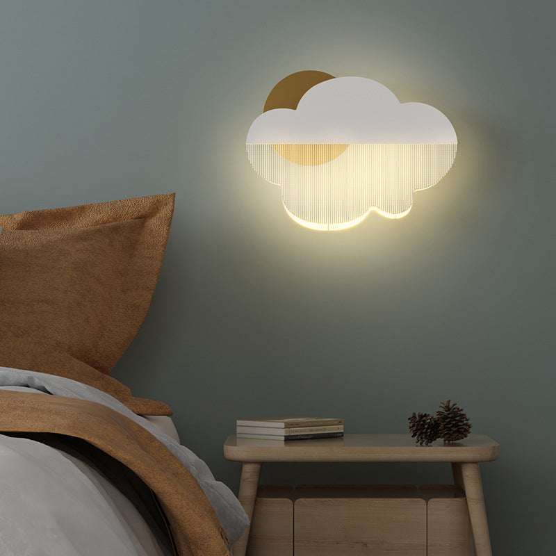 Contemporary Simplicity Iron Acrylic Cloud Shade LED Wall Sconce Lamp For Living Room