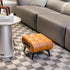 Modern Luxury Rectangular Square Leather Alloy Low Stool For Living Room