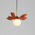 Modern Simplicity Resin Leaf Texture Glass Ball Shade 1-Light Pendant Light For Dining Room