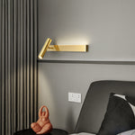 Modern Luxury Rectangle Cylinder Full Copper LED Wall Sconce Lamp For Bedroom