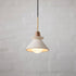 Contemporary Scandinavian Cone Funnel Wood Cement 1-Light Pendant Light For Living Room