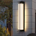 Modern Minimalist Waterproof Rectangular Stainless Steel Acrylic LED Wall Sconce Lamp For Outdoor Patio