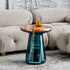 Modern Minimalist Round Cone Hardware Glass Coffee Table For Living Room