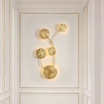 Modern Luxury Full Copper Hollow Lotus Leaf Cluster 3/5/7-Light Wall Sconce Lamp For Living Room