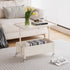 Modern Simplicity Tray Top Leather Storage Movable End Table 2-Tier For Living Room