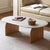 Modern Minimalist Solid Wood Round Edge Rectangular Coffee Table For Living Room