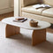 Modern Minimalist Solid Wood Round Edge Rectangular Coffee Table For Living Room