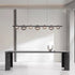 Modern Minimalist Stainless Steel Vertical Grain Glass Disc LED Island Light Chandelier For Entertainment Room