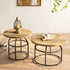 Traditional Japanese Round Rattan Iron Coffee Table For Living Room