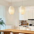 Traditional Japanese Iron Paper Elliptical 1-Light Pendant Light For Dining Room