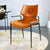 Contemporary Luxury Leather Metal Tapered Legs Dining Chair Backrest For Living Room