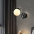Modern Minimalist Iron Glass Circular Arc Ball 1-Light Wall Sconce Lamp For Bedside