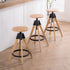 Contemporary Scandinavian Round Tripod Base Solid Wood Bar Stool Footrest For Dining Room