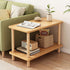 Traditional Japanese Wood Rectangular End Table 3-Tier For Living Room