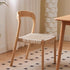 Traditional Vintage Square Braided Rope Seat Wood Frame Dining Chair Backrest Armless For Dining Room