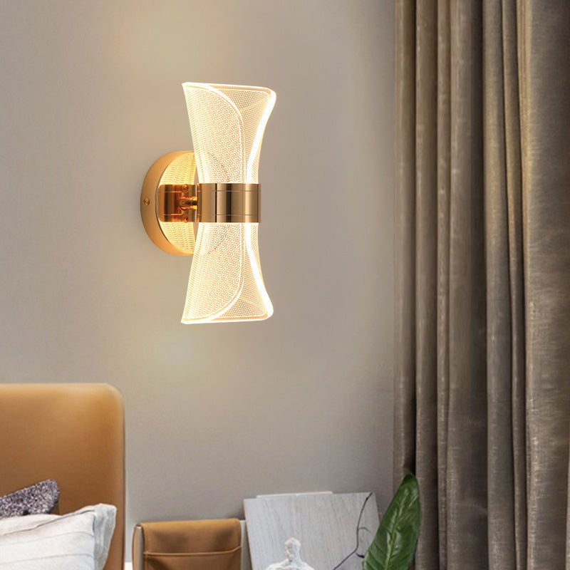 Contemporary Nordic Iron Acrylic Folding Petal LED Wall Sconce Lamp For Bedside