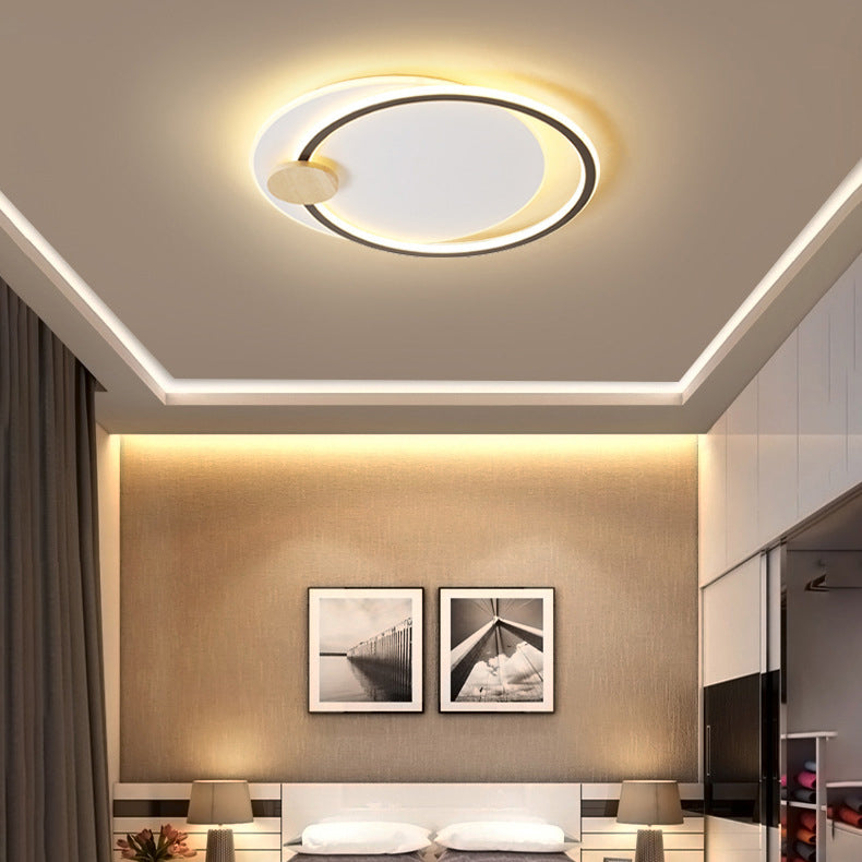 Contemporary Simplicity Iron Circle Ring Acrylic LED Flush Mount Ceiling Light For Living Room