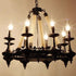 Traditional Vintage Round Candelabra Iron Hemp Rope 3/6/8 Light Chandelier For Living Room