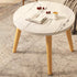 Modern Minimalist Round Marble Veneer Wood End Table 1-Tier For Living Room