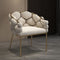 Modern Minimalist U-Shaped Metal Leather Vanity Stool 4-Legs Backrest Armrest For Bedroom