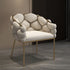 Modern Minimalist U-Shaped Metal Leather Vanity Stool 4-Legs Backrest Armrest For Bedroom