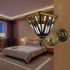 Traditional Tiffany Stained Glass Geometric Pyramid Shade 1-Light Wall Sconce Lamp For Bedroom