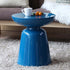 Contemporary Scandinavian Round Disc Column Fiberglass End Table 1-Tier For Living Room