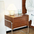 Traditional Vintage Rectangular Wood Stainless Steel End Table 2-Drawer For Living Room